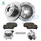 Set of 8 Rear 303mm Brake Disc Rotors-Ceramic Brake Pad Kit-Wheel Hub Bearing Assembly For 2007-2009 Pontiac Torrent