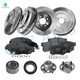 Set of 16 Front 261.5mm Brake Disc Rotors-Wheel Bearing-Ceramic Brake Pad Kit-Rear 246mm Brake Drum-Wheel Hub Bearing Assembly-Ceramic Brake Pad Kit For 2005 Honda Civic