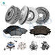 Set of 16 Front 278mm Brake Disc Rotors-Wheel Bearing-Ceramic Brake Pad Kit-Rear 276.1mm Brake Drum-Wheel Hub Bearing Assembly-Ceramic Brake Pad Kit For 2002-2004 Oldsmobile Silhouette