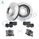 Set of 8 Front 337.8mm Brake Disc Rotors-Wheel Hub Bearing Assembly-Ceramic Brake Pad Kit For 2003-2009 Toyota 4Runner