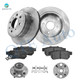 Set of 8 Rear 238mm Brake Disc Rotors-Ceramic Brake Pad Kit-Wheel Hub Bearing Assembly For 1995-1997 Honda Civic del Sol