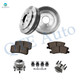 Set of 8 Rear 268mm Brake Drum-Ceramic Brake Pad Kit-Wheel Hub Bearing Assembly For 2009 2010 Jeep Compass