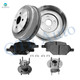 Set of 8 Rear 271mm Brake Drum-Wheel Hub Bearing Assembly-Ceramic Brake Pad Kit For 2005-2008 Chevrolet Cobalt Non-ABS