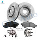 Set of 8 Front 325mm Brake Disc Rotors-Wheel Bearing-Ceramic Brake Pad Kit For 2003-2005 Isuzu Ascender