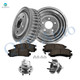 Set of 8 Rear 276.1mm Brake Drum-Wheel Hub Bearing Assembly-Ceramic Brake Pad Kit For 2002-2004 Oldsmobile Silhouette