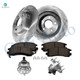 Set of 8 Rear 297.7mm Brake Disc Rotors-Wheel Bearing-Ceramic Brake Pad Kit For 2004 2005 Pontiac Bonneville