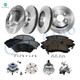 Set of 16 Front 303mm-Rear 297.7mm Brake Disc Rotors-Wheel Bearing-Ceramic Brake Pad Kit For 2004 Cadillac Seville