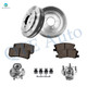 Set of 8 Rear 268mm Brake Drum-Ceramic Brake Pad Kit-Wheel Hub Bearing Assembly For 2009 2010 Jeep Compass 4WD