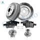 Set of 8 Rear 271mm Brake Drum-Wheel Hub Bearing Assembly-Ceramic Brake Pad Kit For 2008 Chevrolet Cobalt 4-Wheel ABS