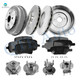 Set of 16 Front 296mm Brake Disc Rotors-Wheel Hub Bearing Assembly-Ceramic Brake Pad Kit-Rear 271mm Brake Drum-Wheel Hub Bearing Assembly-Ceramic Brake Pad Kit For 2008 Pontiac G5