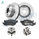 Set of 8 Front 280mm Brake Disc Rotors-Wheel Bearing-Ceramic Brake Pad Kit For 1999-2006 Jeep Wrangler