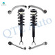 Set of 6 Front Lower Rearward-Upper Forward Control Arm Ball Joint-Quick Complete Strut-Coil Spring Assembly For 1996-2001 Audi A4 Quattro