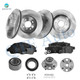 Set of 16 Front 261.5mm Brake Disc Rotors-Ceramic Brake Pad Kit-Wheel Bearing-Rear 238mm Brake Disc Rotors-Ceramic Brake Pad Kit-Wheel Hub Bearing Assembly For 1995 Honda Civic del Sol