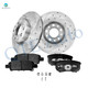 Set of 6 Rear 278mm Drilled Slotted Brake Rotors-Ceramic Brake Pad Kit For 2017 Jeep Compass