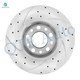 Set of 6 Rear 278mm Drilled Slotted Brake Rotors-Ceramic Brake Pad Kit For 2017 Jeep Compass