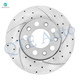 Set of 6 Rear 278mm Drilled Slotted Brake Rotors-Ceramic Brake Pad Kit For 2017 Jeep Compass