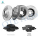 Set of 12 Front 282mm Brake Disc Rotors-Ceramic Brake Pad Kit-Rear 260mm Brake Disc Rotors-Ceramic Brake Pad Kit For 1998-2002 Honda Accord 4-door