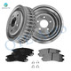 Set of 6 Rear 276.1mm Brake Drum-Ceramic Brake Pad Kit For 2002-2004 Pontiac Montana