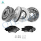 Set of 12 Front 278mm Brake Disc Rotors-Ceramic Brake Pad Kit-Rear 276.1mm Brake Drum-7387-D814 Ceramic Brake Pad Kit For 2002-2004 Oldsmobile Silhouette