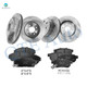Set of 12 Front 261.5mm-Rear 238mm Brake Disc Rotors-Ceramic Brake Pad Kit For 1994-2001 Acura Integra