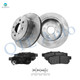 Set of 6 Rear 238mm Brake Disc Rotors-Ceramic Brake Pad Kit For 1988-1991 Honda Prelude