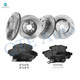 Set 12 Front 261.5mm-Rear 238mm Brake Disc Rotors-Ceramic Brake Pad Kit For 1994-2001 Acura Integra