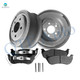 Set 6 Rear 273mm Brake Drum-Ceramic Brake Pad Kit For 2003-2006 Jeep TJ