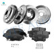 Set of 12 Front 262mm Brake Disc Rotors-Ceramic Brake Pad Kit-Rear 246mm Brake Drum-Ceramic Brake Pad Kit For 2002 2003 2005 Honda Civic