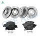 12 Front 239mm-Rear 238mm Brake Disc Rotors-Ceramic Brake Pad Kit For 1993 1994 1997 Honda Civic Del Sol