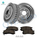 Set of 6 Rear 276.1mm Brake Drum-Ceramic Brake Pad Kit For 2003 2004 Oldsmobile Alero