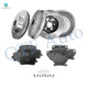 Set of 12 Front 275mm Brake Disc Rotors-D923 7824 Ceramic Brake Pad Kit-Rear 242mm Brake Drum-Ceramic Brake Pad Kit For 2004-2006 Toyota Corolla