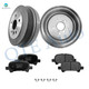 Set of 6 Rear 271.5mm Brake Drum-Ceramic Brake Pad Kit For 2001 Toyota Solara