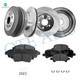 Set of 12 Front 275mm Brake Disc Rotors-Ceramic Brake Pad Kit-Rear 271.5mm Brake Drum-Ceramic Brake Pad Kit For 2000 Toyota Camry