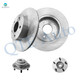 Set of 4 Rear 277.7mm Brake Disc Rotors-Wheel Hub Bearing Assembly For 2000 2001 Infiniti I30