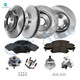 Set 16 Front 303mm Brake Disc Rotors-Wheel Bearing-Ceramic Brake Pad Kit-Rear 280.8mm Brake Disc Rotors-Wheel Hub Bearing Assembly-Ceramic Brake Pad Kit For 2000 2001 Buick Lesabre