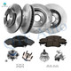 Set 16 Front 278mm Brake Disc Rotors-Wheel Bearing-Ceramic Brake Pad Kit-Rear 280.8mm Brake Disc Rotors-Wheel Hub Bearing Assembly-Ceramic Brake Pad Kit For 2000 2001 Buick Lesabre