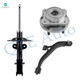 Set of 3 Front Right Lower Control Arm Ball Joint-Wheel Hub Bearing Assembly-Suspension Strut Assembly For 2001-2007 Chrysler Town & Country