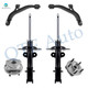 Set of 6 Front Lower Control Arm Ball Joint-Wheel Hub Bearing Assembly-Suspension Strut Assembly For 2001-2007 Chrysler Town & Country