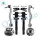 Set of 6 Front Lower Rearward Control Arm Ball Joint-Wheel Hub Bearing Assembly-Quick Complete Strut-Coil Spring Assembly For 2004-2006 BMW 525I