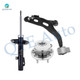 Set of 3 Front Left Lower Control Arm Ball Joint-Wheel Hub Bearing Assembly-Suspension Strut Assembly For 2010-2012 Ford Taurus