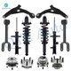 Set of 12 Front Lower Control Arm-Wheel Hub Bearing-Suspension Strut-Rear Lower Forward Control Arm-Wheel Hub Bearing-Quick Complete Strut-Coil Spring Assembly For 2011-2014 Chrysler 200