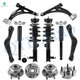 Set of 12 Front Lower Control Arm Ball Joint-Wheel Hub Bearing-Quick Complete Strut-Coil Spring-Rear Upper Control Arm-Wheel Hub Bearing-Complete Shock Absorber Kit For 2018 Chevrolet Impala L4
