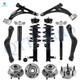 Set of 12 Front Lower Control Arm Ball Joint-Wheel Hub Bearing-Quick Complete Strut-Coil Spring Assembly-Rear Upper Control Arm-Wheel Hub Bearing-Complete Shock Absorber Kit For 2018 Chevrolet Impala
