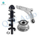 Set of 3 Front Left Lower Control Arm-Wheel Hub Bearing Assembly-Quick Complete Strut-Coil Spring Assembly For 2014-2018 Jeep Cherokee Trailhawk AWD