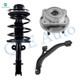 Set of 3 Front Left Lower Control Arm Ball Joint-Wheel Hub Bearing Assembly-Quick Complete Strut-Coil Spring Assembly For 2001-2007 Chrysler Town & Country