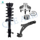 Set of 3 Front Right Lower Control Arm Ball Joint-Wheel Hub Bearing Assembly-Quick Complete Strut-Coil Spring Assembly For 2009 2010 Ford Edge