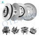 Set of 8 Front 315mm Brake Disc Rotors-Wheel Hub Bearing Assembly-Rear 330mm Brake Disc Rotors-Wheel Hub Bearing Assembly For 2008 2009 Ford Taurus X AWD