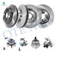 Set 8 Front 303mm Brake Disc Rotors-Wheel Bearing-Rear 280.8mm Brake Disc Rotors-Wheel Hub Bearing Assembly For 1997-1999 Buick Riviera