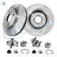 Set of 4 Front 257.9mm Brake Disc Rotors-Wheel Bearing For 2000-2004 Ford Focus