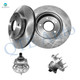 Set of 4 Rear 280.8mm Brake Disc Rotors-Wheel Hub Bearing Assembly For 1997-2005 Buick Park Avenue